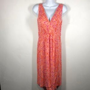 Fresh Produce pink faux wrap dress size small